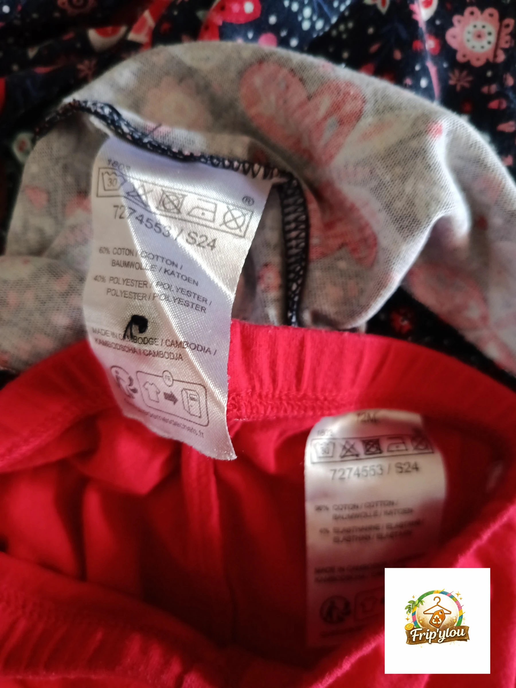 Baby girl set 12 months dress with butterflies + red leggings A1756 – photo 2